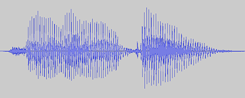 Audio waveform for ‘hello there’